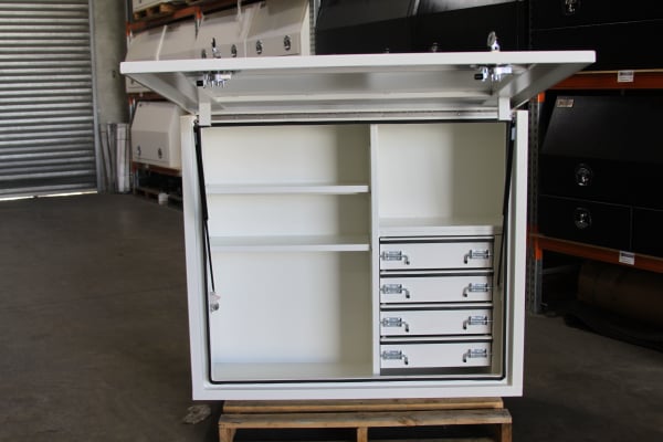 Truck Tool Box White Open